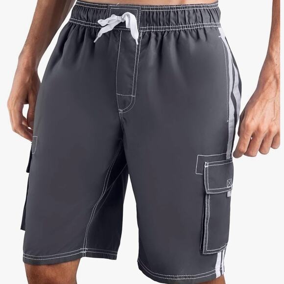 NWT Kanu Surf Barracuda Microfiber Board Shorts Mens XXL Charcoal Gray Swimwear - Picture 1 of 6